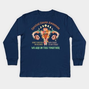 Cervical Cancer Awareness Kids Long Sleeve T-Shirt